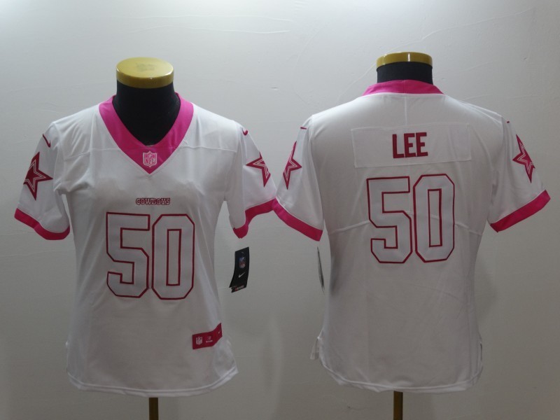 Women White Pink Limited Rush jerseys-125